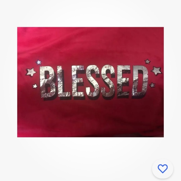 No Boundaries Women’s Red Velour Blessed Sweatshirt Size Large (11-13) NEW - Picture 3 of 5